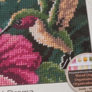 Small Needlepoint Kit Hummingbird Drama